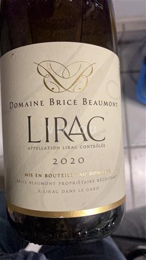Thung lũng Rhône Lirac Domaine Brice Beaumont 2020