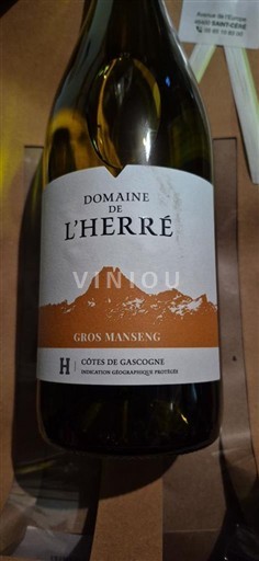 Sudoeste Côtes de Gascogne Domaine L'Herré Gros Manseng 2024
