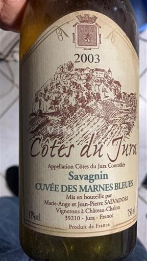 Jura No se traduce. SALVADORI CUVÉE DES MARNES BLEUES 2003