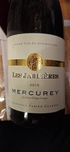 Borgogna Mercurey Sélection Fabien Ganzte Les Jablières 2015
