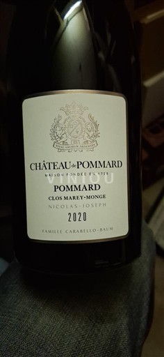 Burgundy Pommard Château Pommard Clos Marey-Monge Nicolas-Joseph 2020