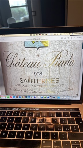 Bordeaux Sauternes Château Piada 1998