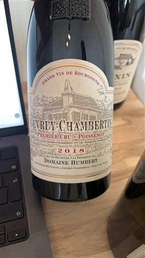 Bourgogne Gevrey-chambertin Premier Cru Domaine Humbert Premier Cru Poissenot 2018