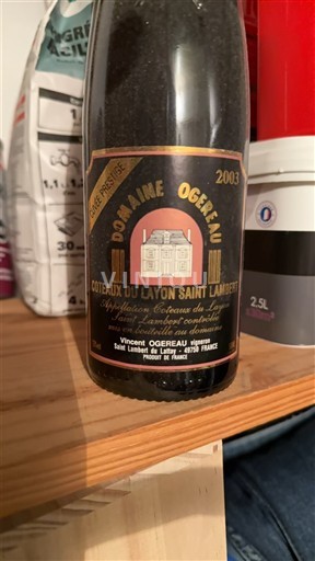 Thung lũng sông Loire Không được chỉ định Domaine Ogereau Prestige 2003