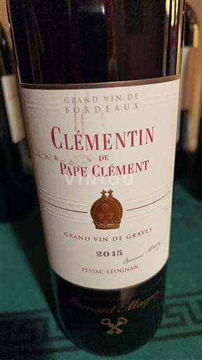 Bordeaux Pessac-Léognan Pape Clément Clémentin 2015