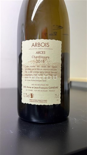 Jura Arbois Anne et Jean-François Ganevat Arces 2018