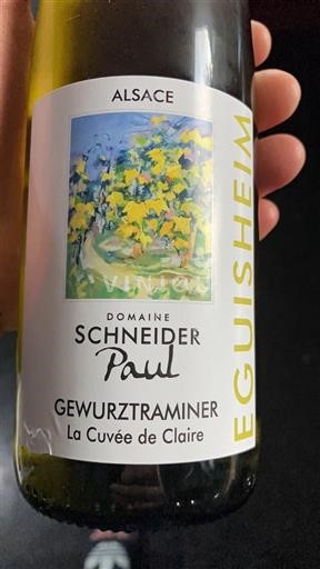 Elzas Gewurztraminer Domaine Schneider Paul La de Claire 2023