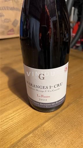 Bourgogne Premier Cru Domaine Saint-Antoine des Echards La Fussière 2022