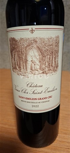 Bordeaux Saint-Émilion Grand Cru Domaine Mouty Château Vieux Clos Saint-Emilion 2022