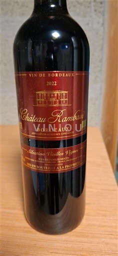 Bordeaux Domaine Mouty Château Rambaud Sélection vieilles vignes 2022