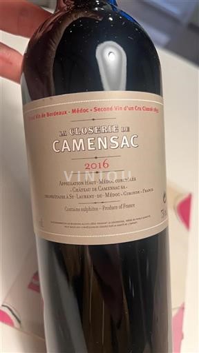 Bordeaux Haut-Médoc Château Camensac La Closerie de Camensac 2016
