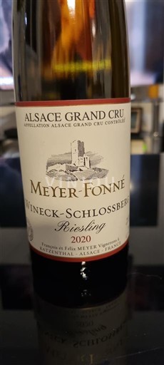 Alsacia Riesling Grand Cru Meyer-Fonné Wineck-Schlossberg Riesling 2020