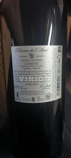 Sudoeste Cahors Château Eugénie Réserve de l'Aïeul 2021