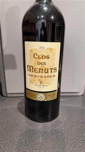Bordeaux Saint-Émilion Grand Cru Clos des Menuts 2012
