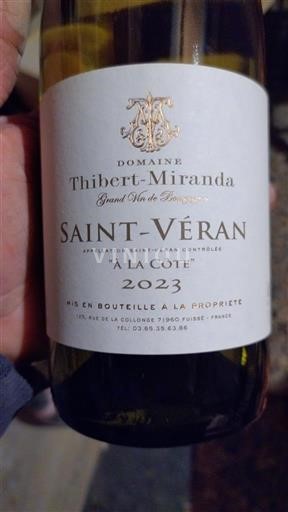 Borgogna Saint-Véran Domaine Thibert-Miranda À la Côte 2023