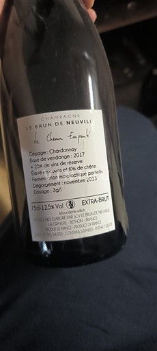 Champagne Champagner Le Brun de Neuville Le Chelin emprunté 2017