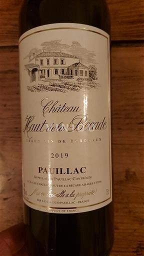 Bordeaux Pauillac Château Haut de la Bécade 2019