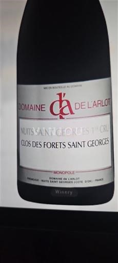 Bourgogne Nuits-saint-georges Premier Cru Domaine L'Arlot Clos des Forêts Saint Georges 2019
