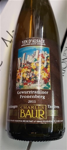 Alsacia Vendanges Tardives Charles Baur Gewurztraminer Fronenberg Vendanges Tardives 2011
