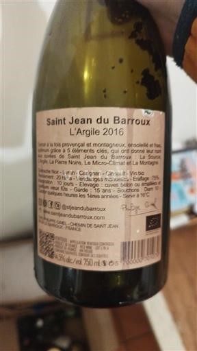 Thung lũng Rhône Ventoux Saint Jean du Barroux L'Argile 2016