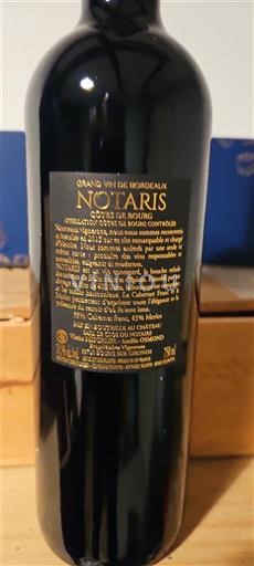 Bordeaux Côtes-de-bourg Notaris Senza annata