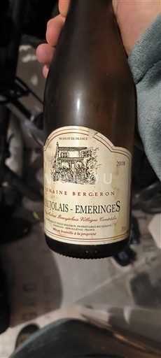 Beaujolais Không được chỉ định Domaine Bergeron 2018