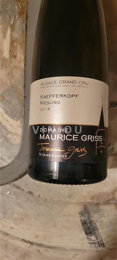 Alsace Alsace Grand Cru Grand Cru Domaine Maurice Griss Kaefferkopf riesling 2018