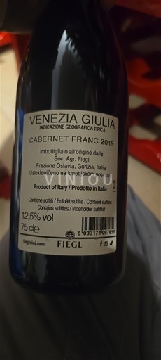 Friuli-Venezia Giulia Venezia Giulia Fiegl Cabernet Franc 2019