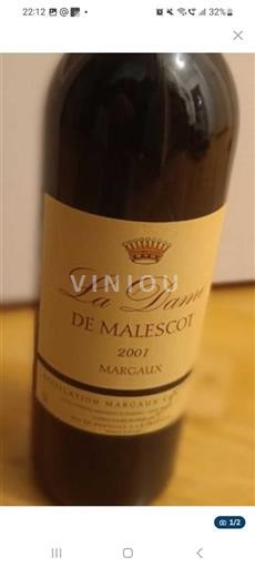 Bordéus Margaux Château Malescot Saint-Exupéry La Dame de Malescot 2001