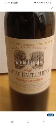 Bordeaux Pessac-Léognan Château Haut-L'Artigue 2008