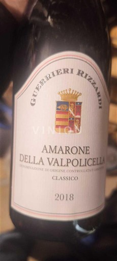Vénétie Amarone della Valpolicella Guerrieri Rizzardi Classico 2018