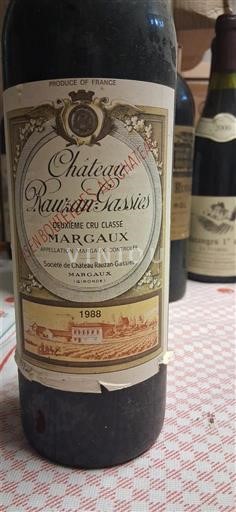 Bordeaux Margaux Grand Cru Château Rauzan-Gassies 1988