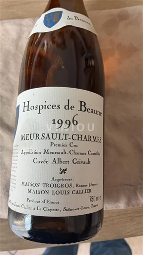 Burgundija Ni doloceno Premier Cru Hospices de Beaune Albert Grivault 1996
