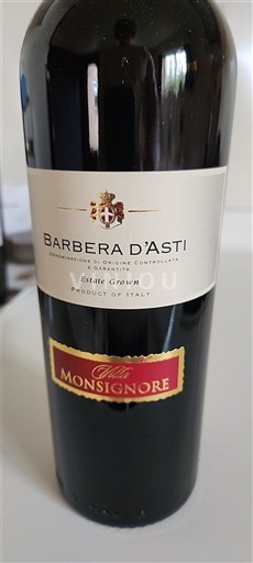 Piemonte Barbera d'Asti Villa Monsignore Không niên vụ