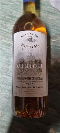 Bordeaux Những sườn đầu tiên của Bordeaux Baron de Peyrac 2003