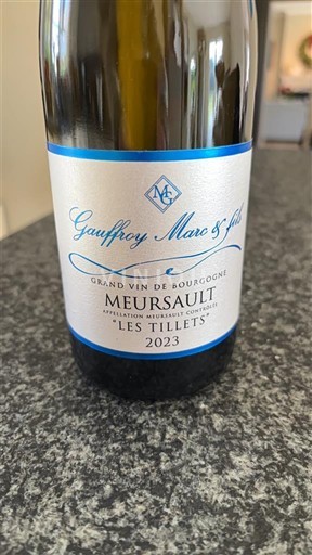 Bourgogne Meursault Gauffroy Marc & Fils Les Tillets 2023