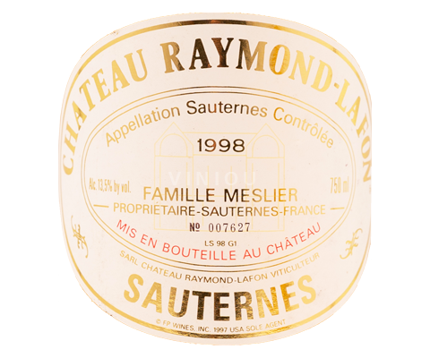Bordeaux Sauternes Château Raymond-Lafon 1998