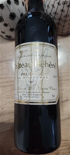 Bordeaux Pauillac Château Behéré 2007