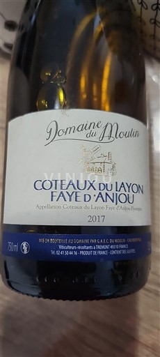 Thung lũng sông Loire Không được chỉ định Domaine Moulin 2017