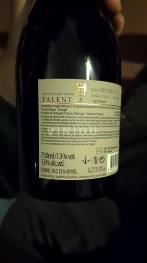 Douro Quinta Seara d'Ordens Talentus altitude 2019