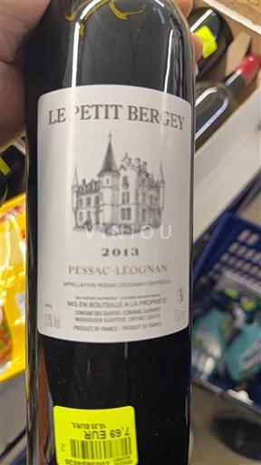 Bordeaux Pessac-Léognan Château Bergey Le Petit Bergey 2013