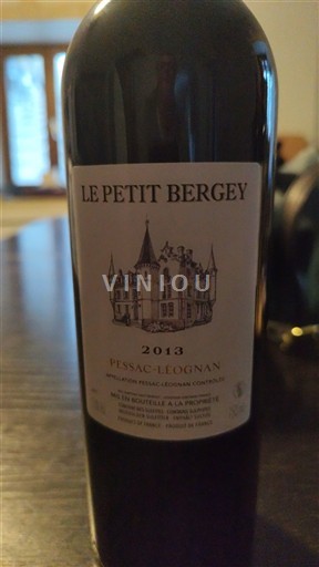 Bordeaux Pessac-Léognan Château Bergey Le Petit Bergey 2013