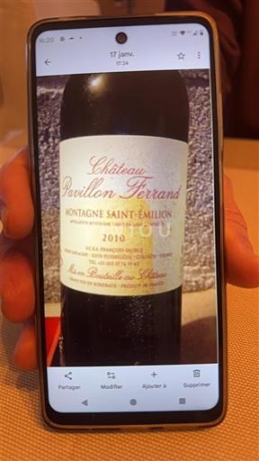 Bordeaux Montagne-saint-émilion Château Pavillon Ferrand 2010