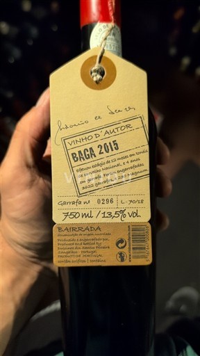 Portogallo Bairrada Sidónio de Sousa Vinho d’Autor Baga 2015