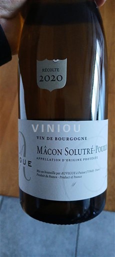 Bourgogne Mâcon et mâcon-villages Auvigue 2020