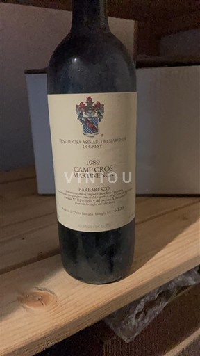 Piemonte Barbaresco Tenute Cisa Asinari dei Marchesi di Gresy Camp Gros Martinenga 1989