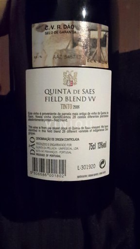 Portugal Dão. Quinta de Saes Field Blend VV 2018