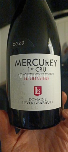 Вина Rouge sec La Chassière Domaine Levert-Barault 2020 Франція Бургундія Меркуре AOC Premier Cru
