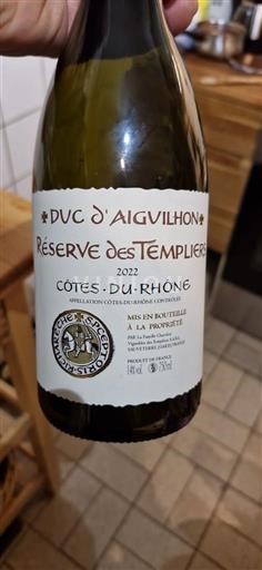Thung lũng Rhône Côtes-du-rhône Duc d'Aiguilhon Réserve des Templiers 2022