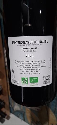 Thung lũng sông Loire Saint-Nicolas-De-Bourgueil SCEA Etille & Rodolphe Coquard 2023